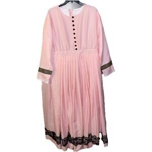 Womens Lace Marie Antoinette Masked Ball Victorian Costume Dress XXL Pink Black